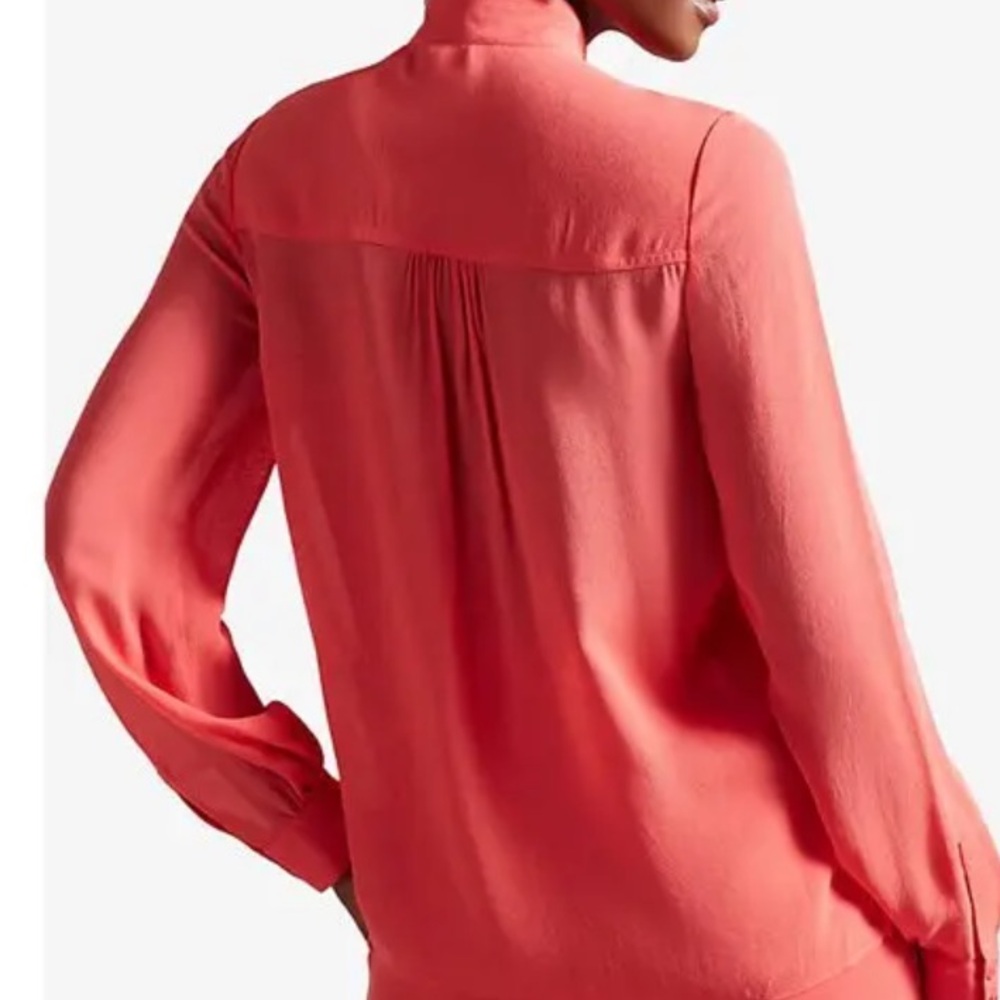 Ted Baker Hendra Relaxed-Fit Crepe Shirt 8US / (3) - Coral Coral Blouse